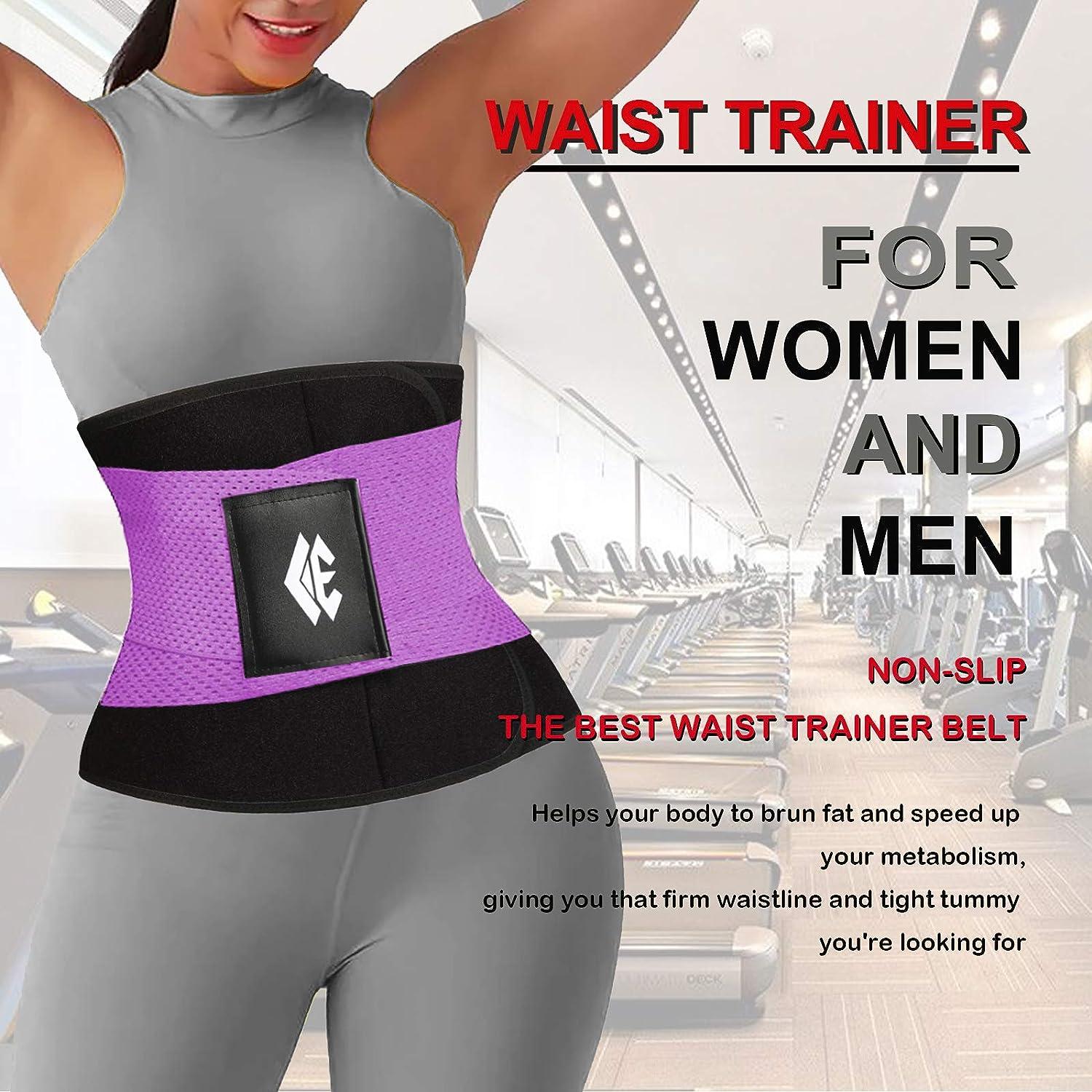 Waist Trainer Belt for Women Man - Waist Trimmer Weight Loss Ab Belt - Slimming  Body Shaper Upgrade Purple Medium