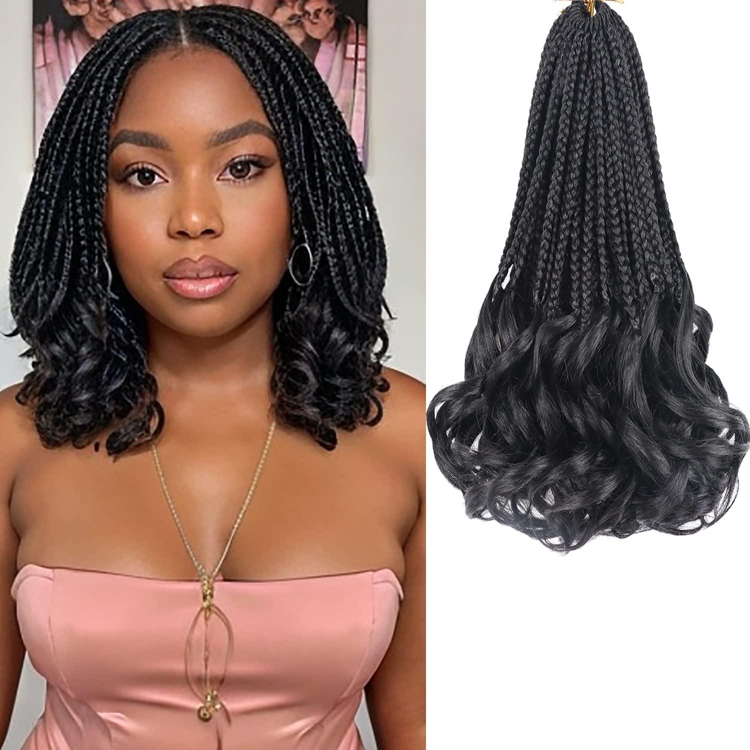 French Curly Crochet Hair for Black Women 10 Inch Goddess Box