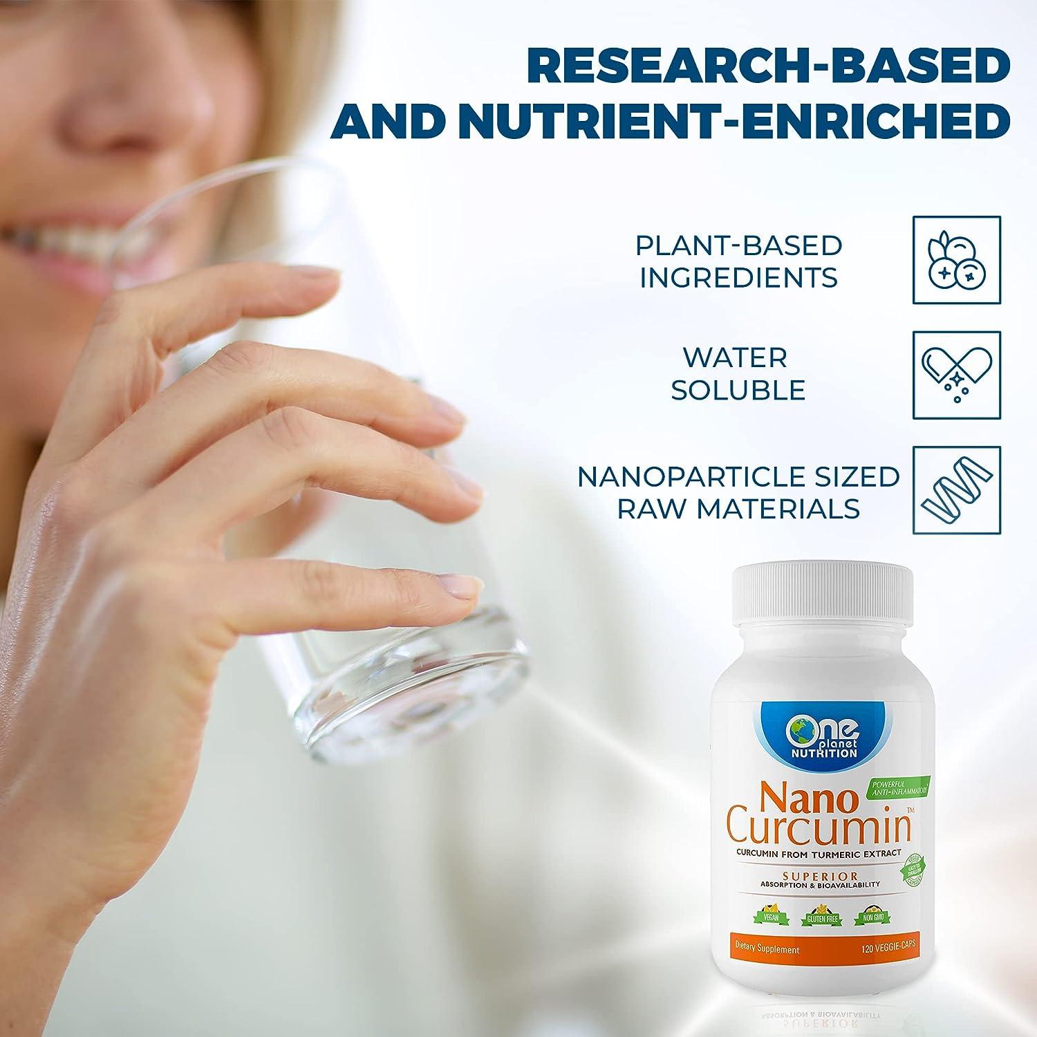 One Nutrition Nano Curcumin 500 mg, Turmeric Curcumin Water