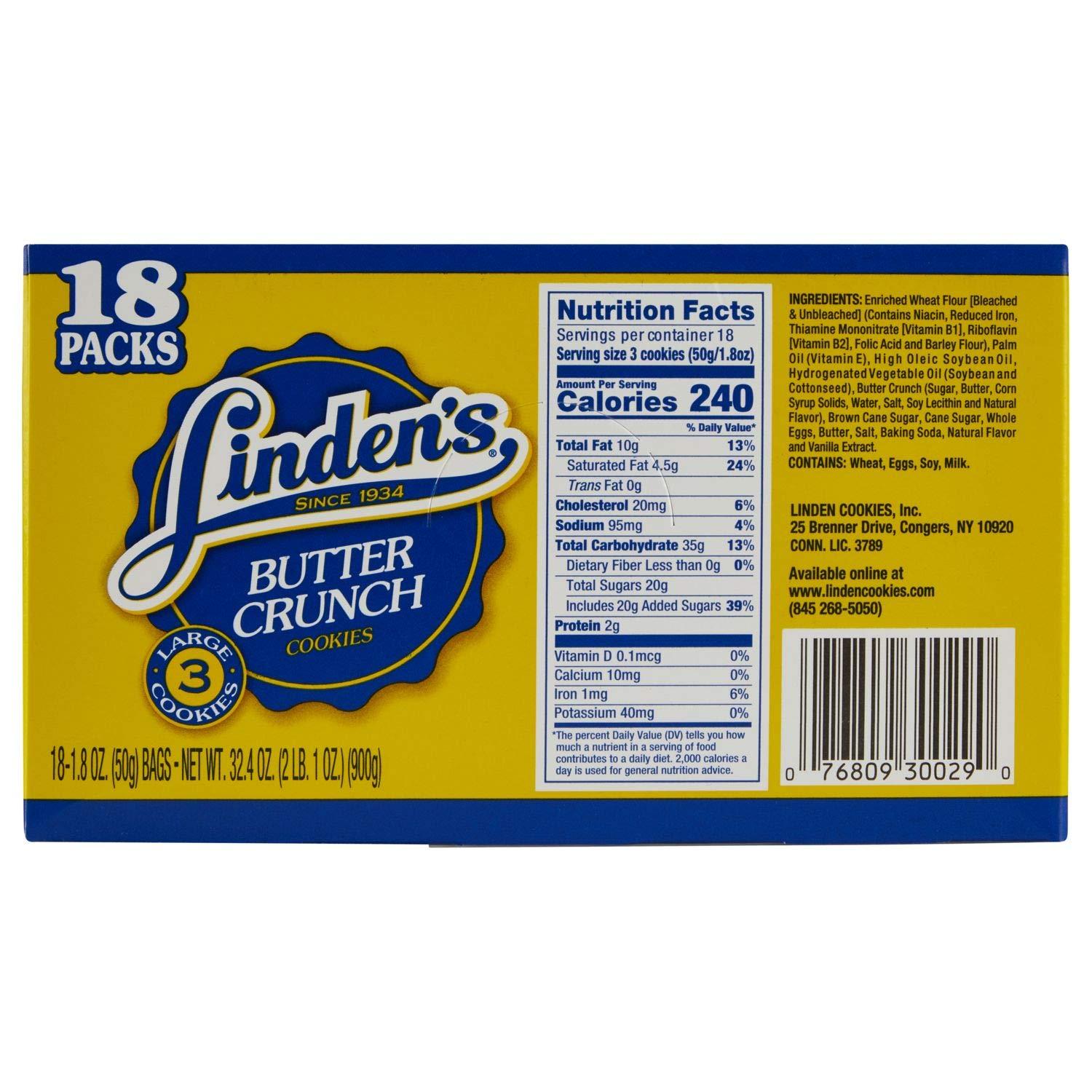 Linden Butter Crunch Cookies 18 ct.