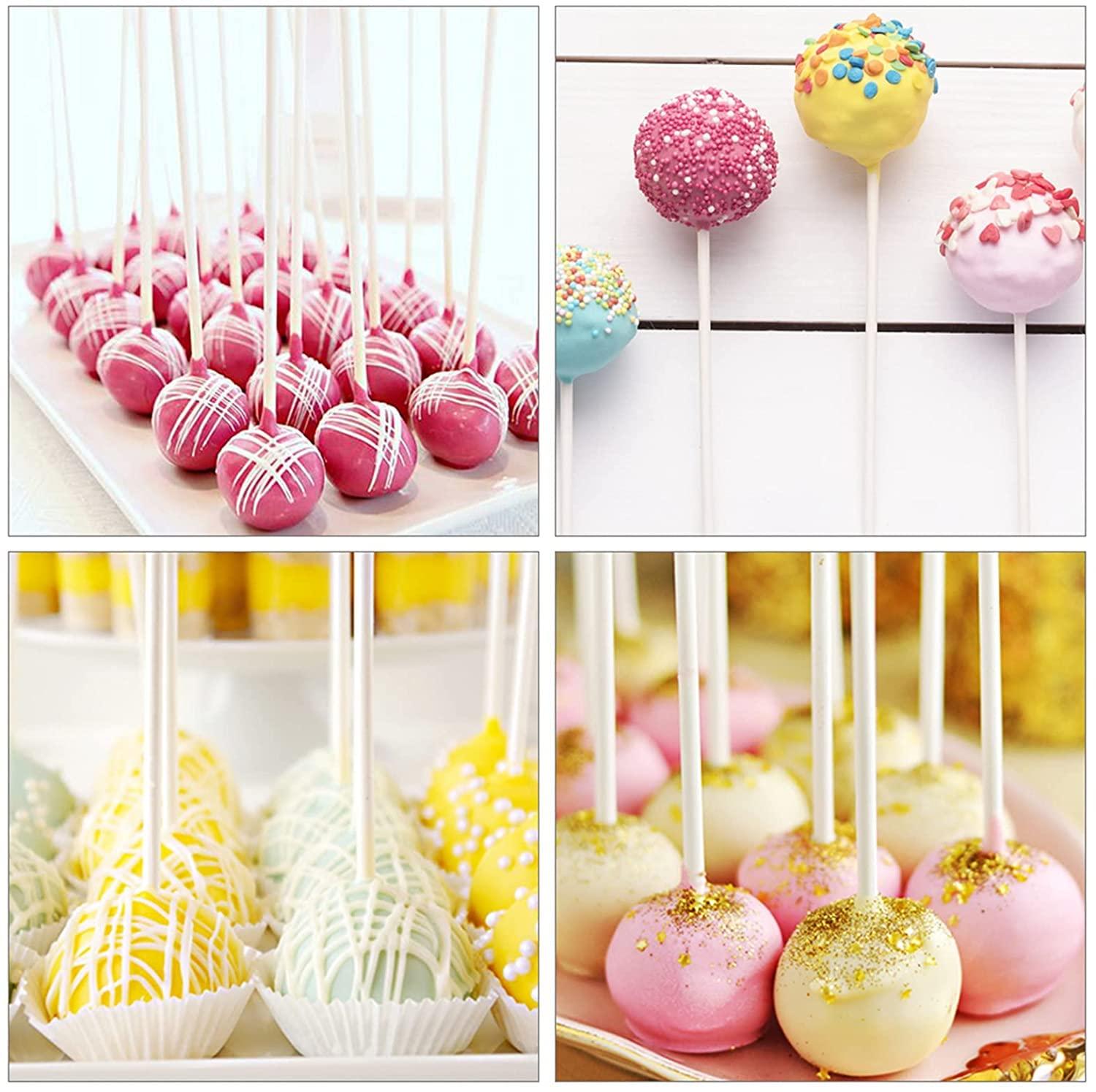 Goldbaking 100pcs Paper Lollipop Sucker Sticks for Cake Pops Candy