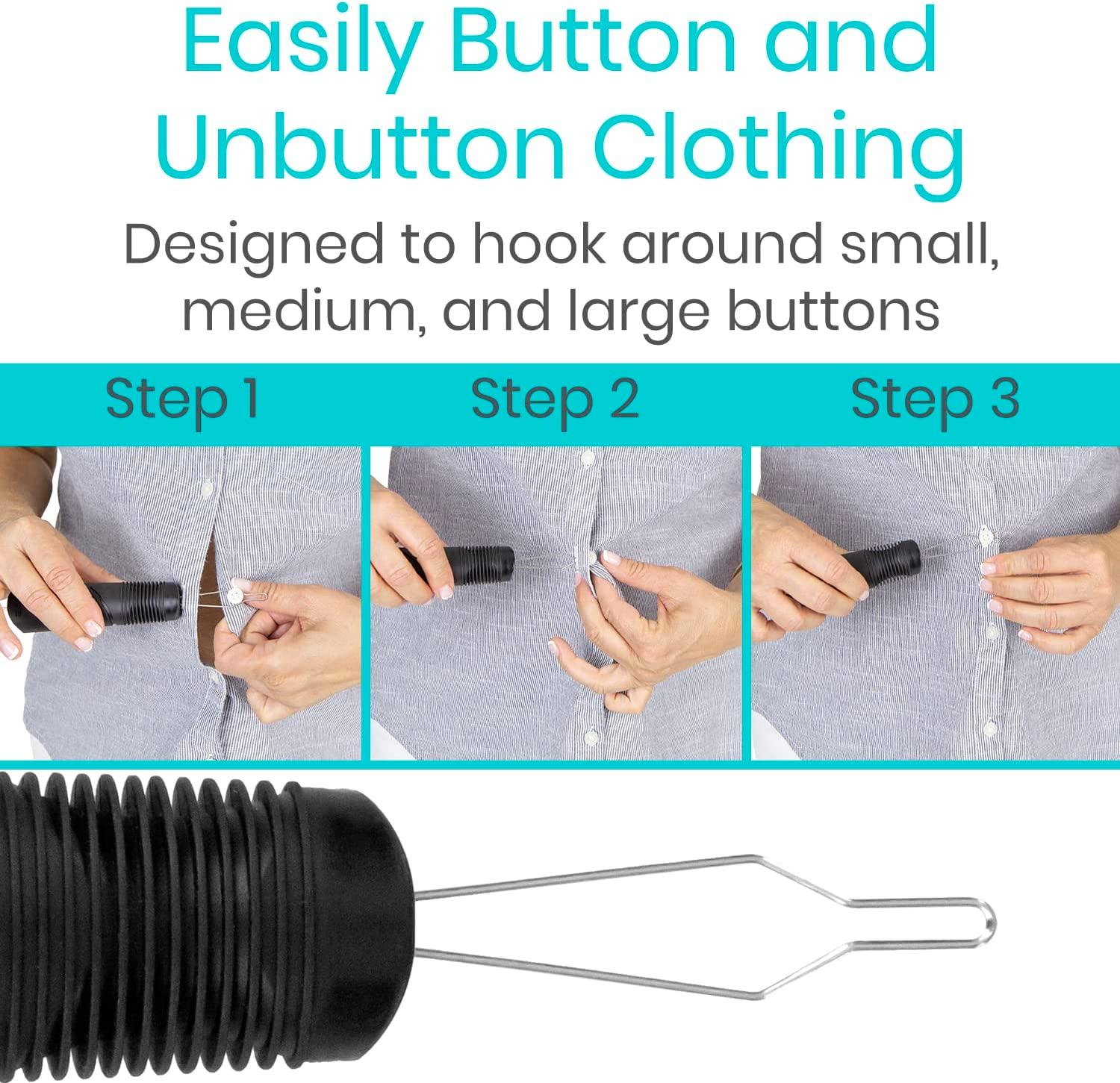 Button Hook and Zipper Pull Helper - Button Assist Device-for