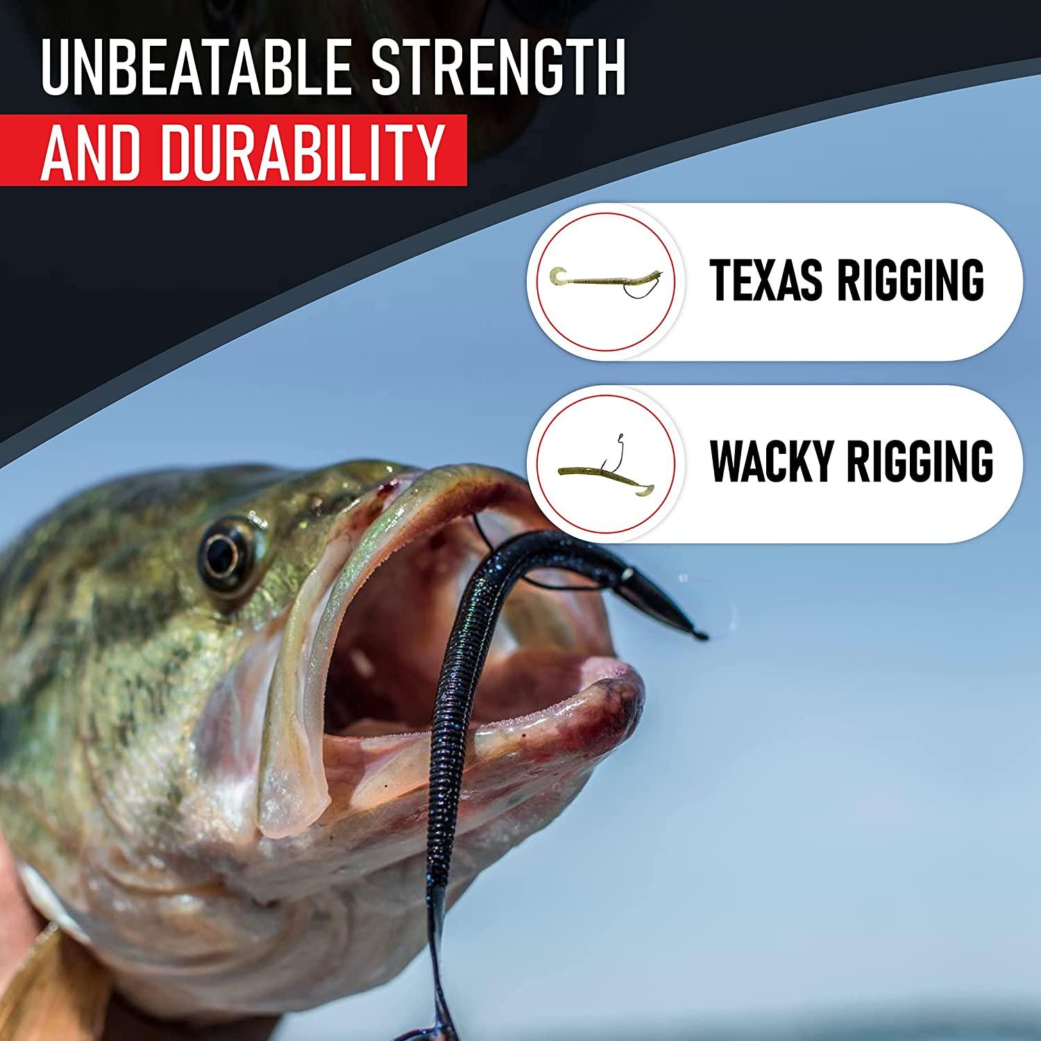 150 Offset Fishing Hooks Assortment - Bass Hooks Texas Rig Hooks