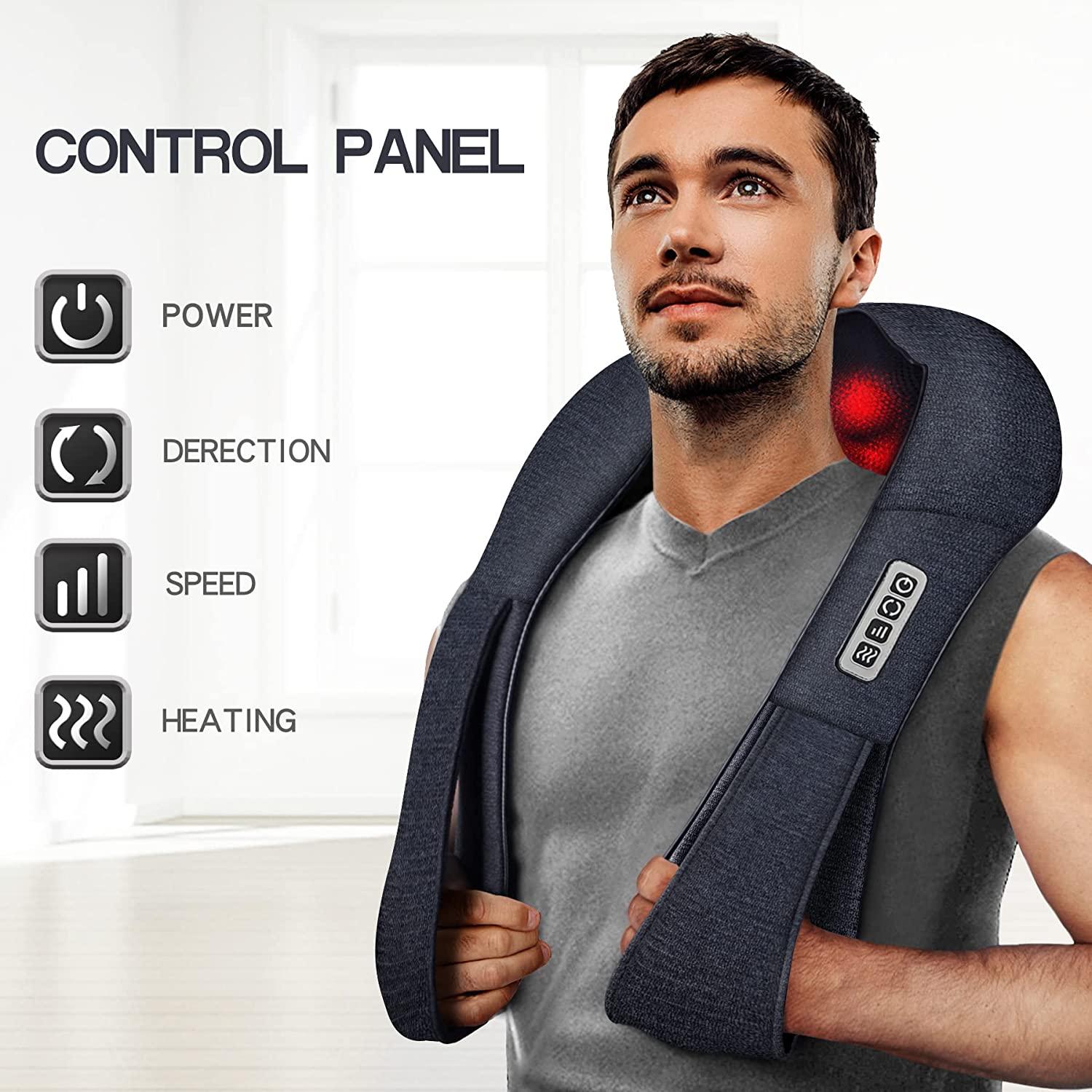  MoCuishle Shiatsu Neck Back Massager Pillow with Heat, Deep  Tissue Kneading Massage for Back, Neck, Shoulder, Leg, Foot, Gift for Men  Women Mom Dad, Stress Relax at Home Office and Car 