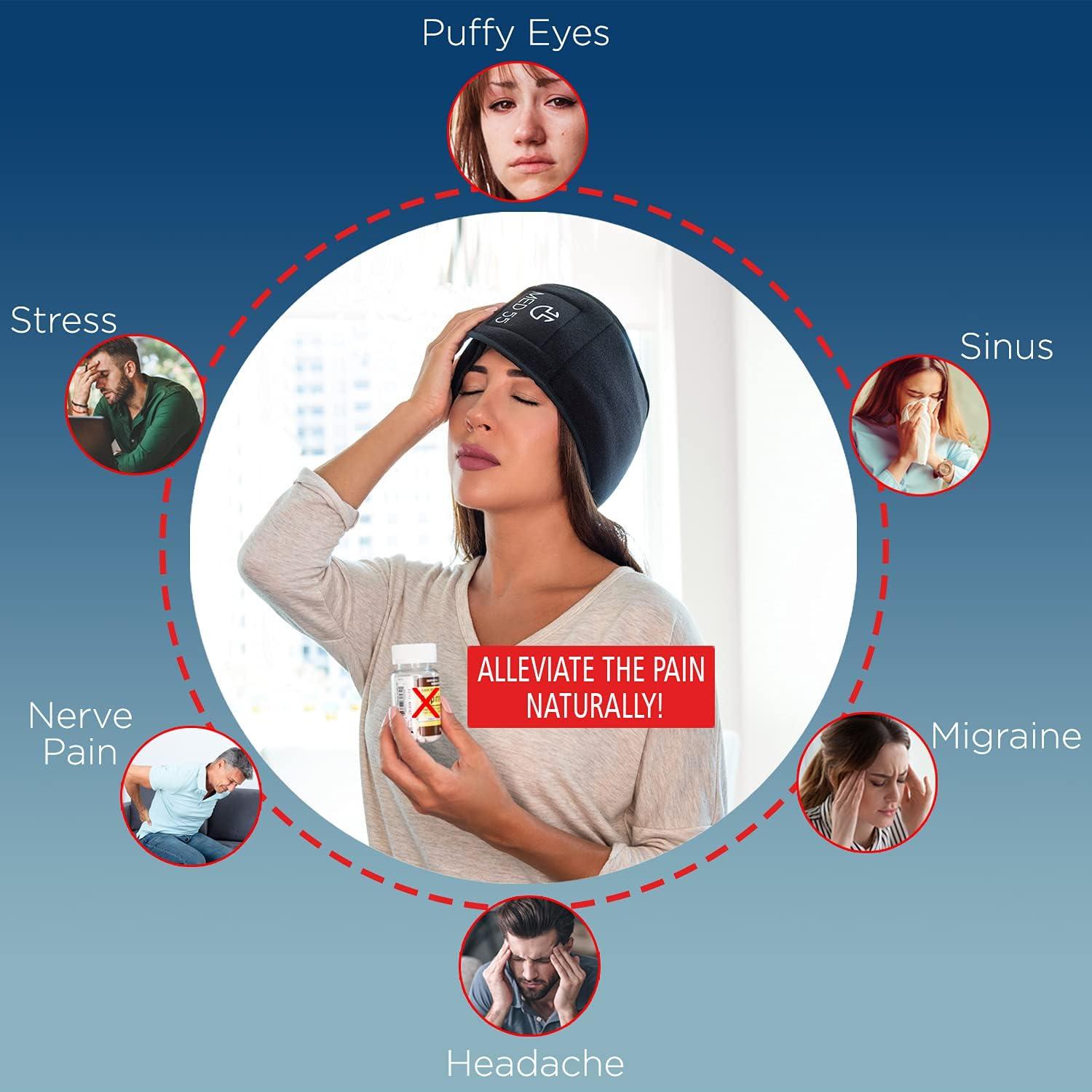 Headache & Migraine Relief Wrap Hat Hot & Cold Gel Ice Pack Warm Cold