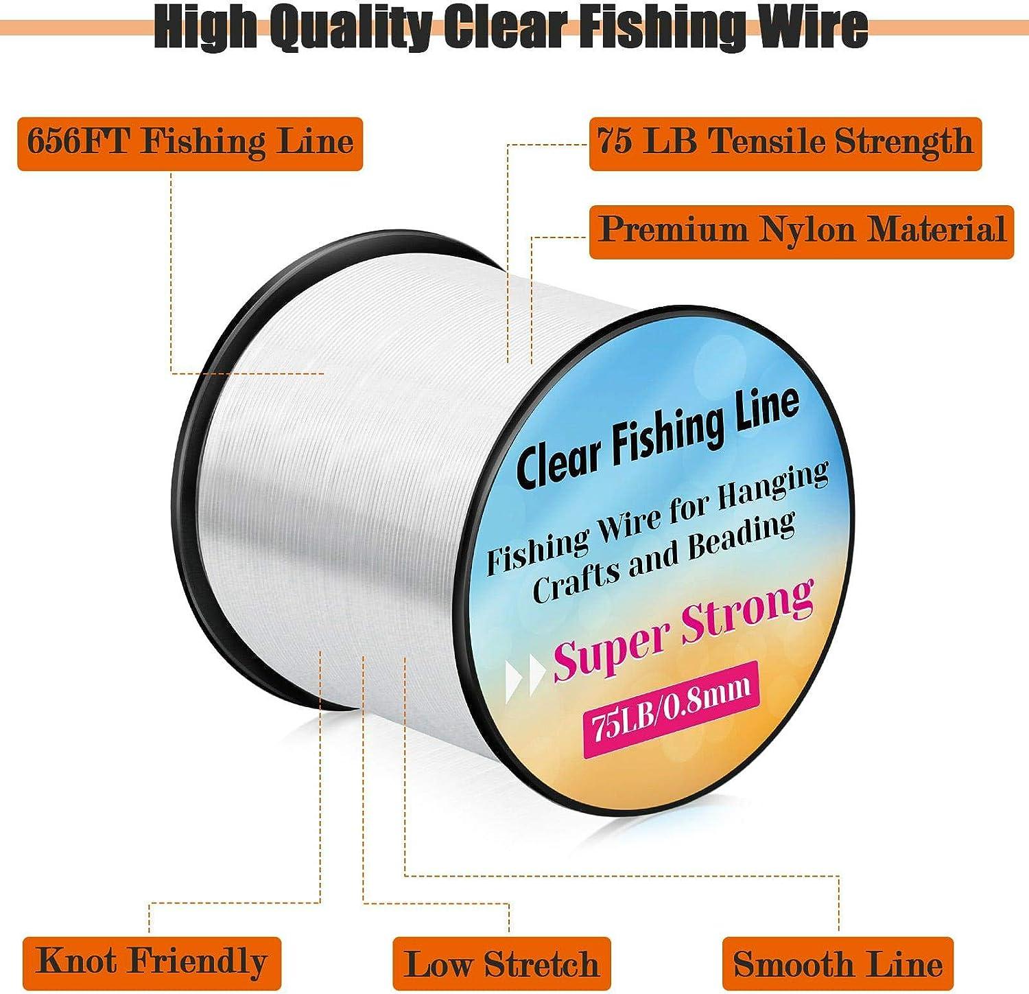  Fishing Wire 492FT/164Yard/150M 8.0#, Clear Fishing