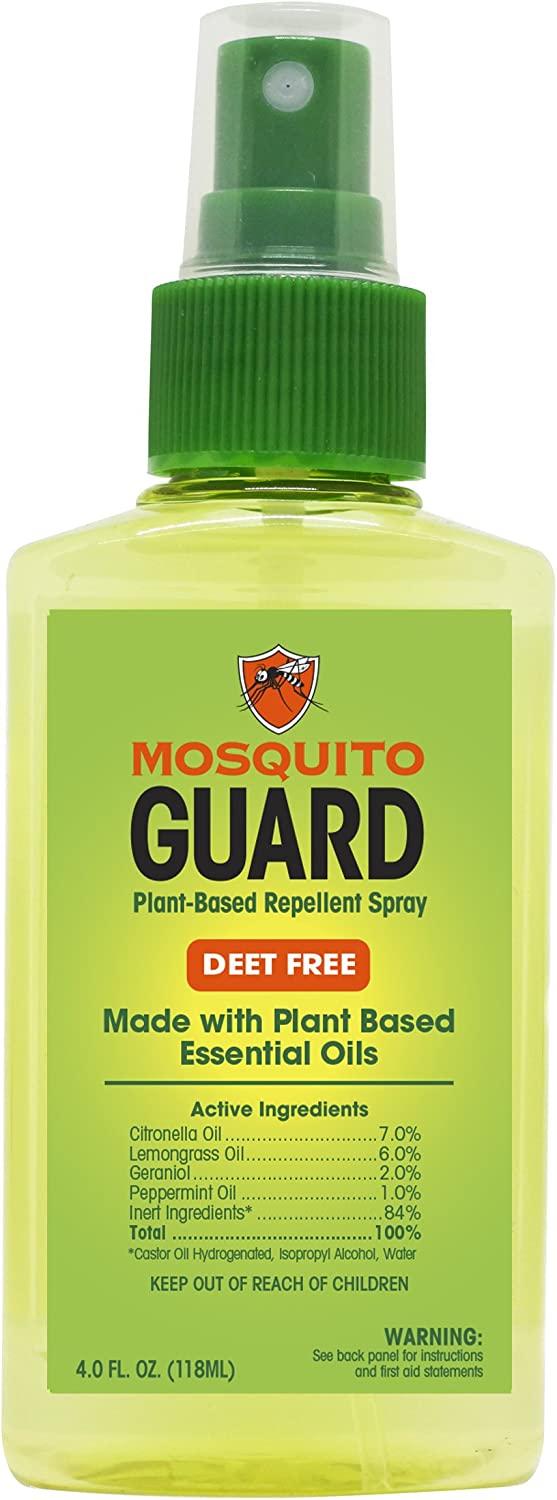 Natural Mosquito Guard Repellent Spray 4oz Travel Friendly Bug Spray