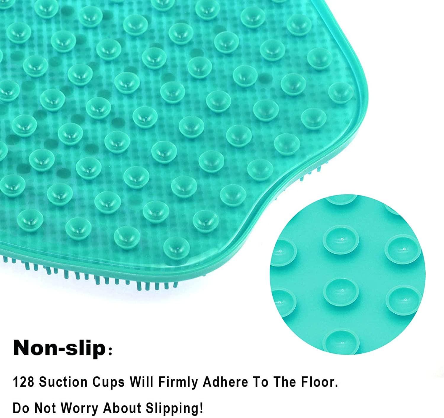 SlipX Solutions Extra Long Deep Foot Massager Bath Tub & Shower Mat 38x17 |  Non-Slip, 188 Suction Cups | Feels Great on Tired Feet, Looks Like River