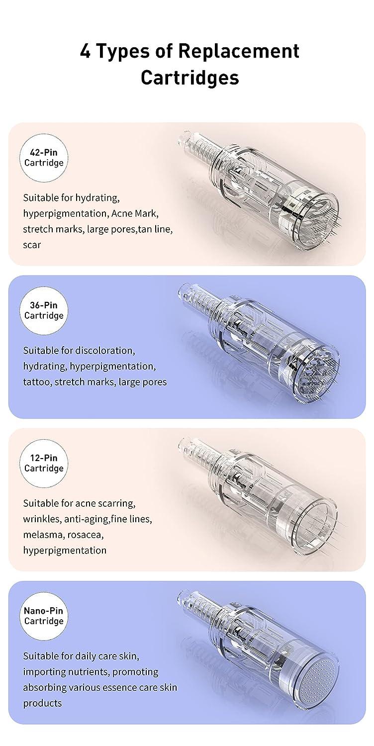 Puicmlna Microneedling Pen with 30 Replacement Cartridges