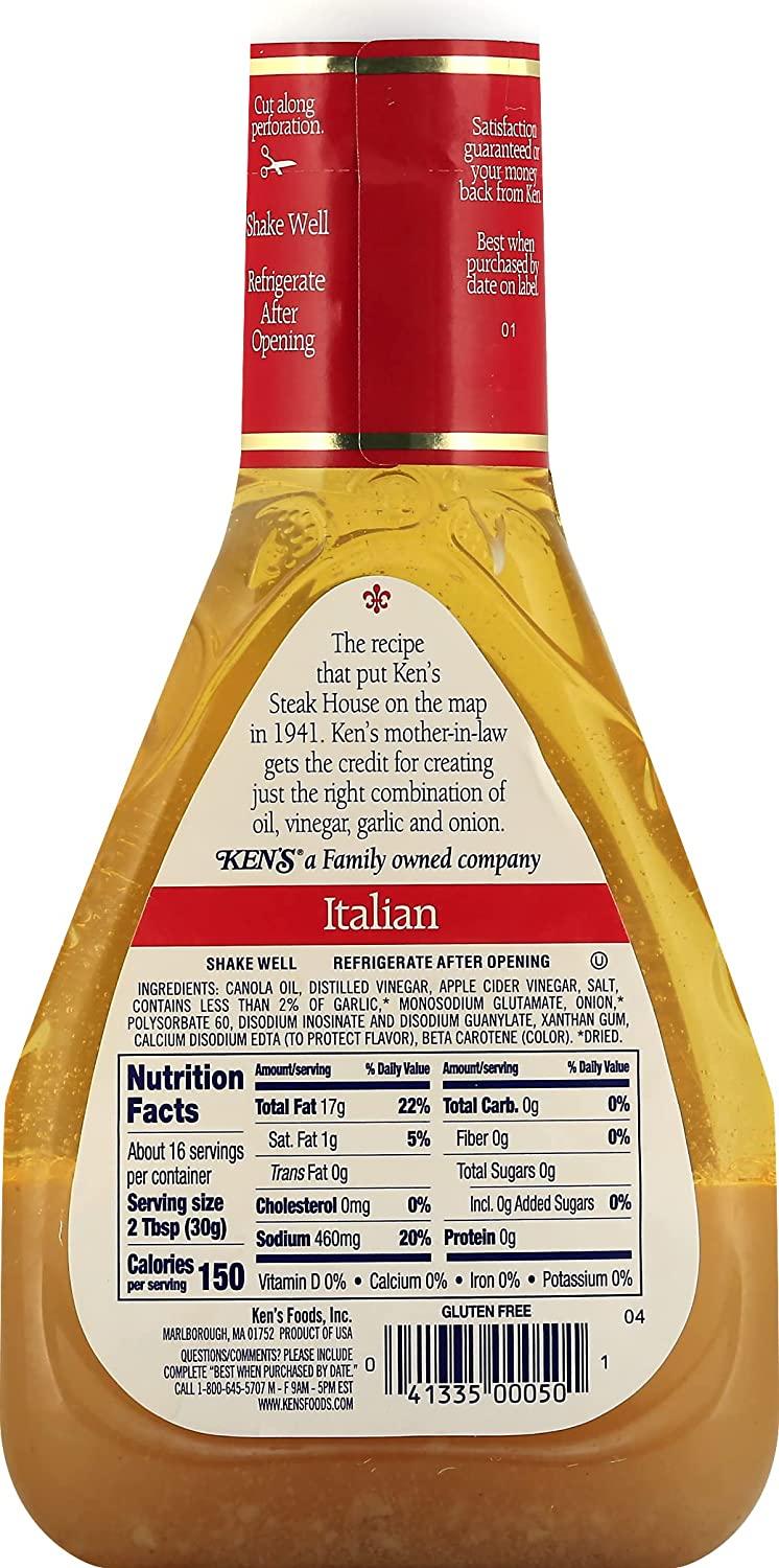 Ken's Steak House Italian Dressing & Marinade, Gluten Free, 16 oz.