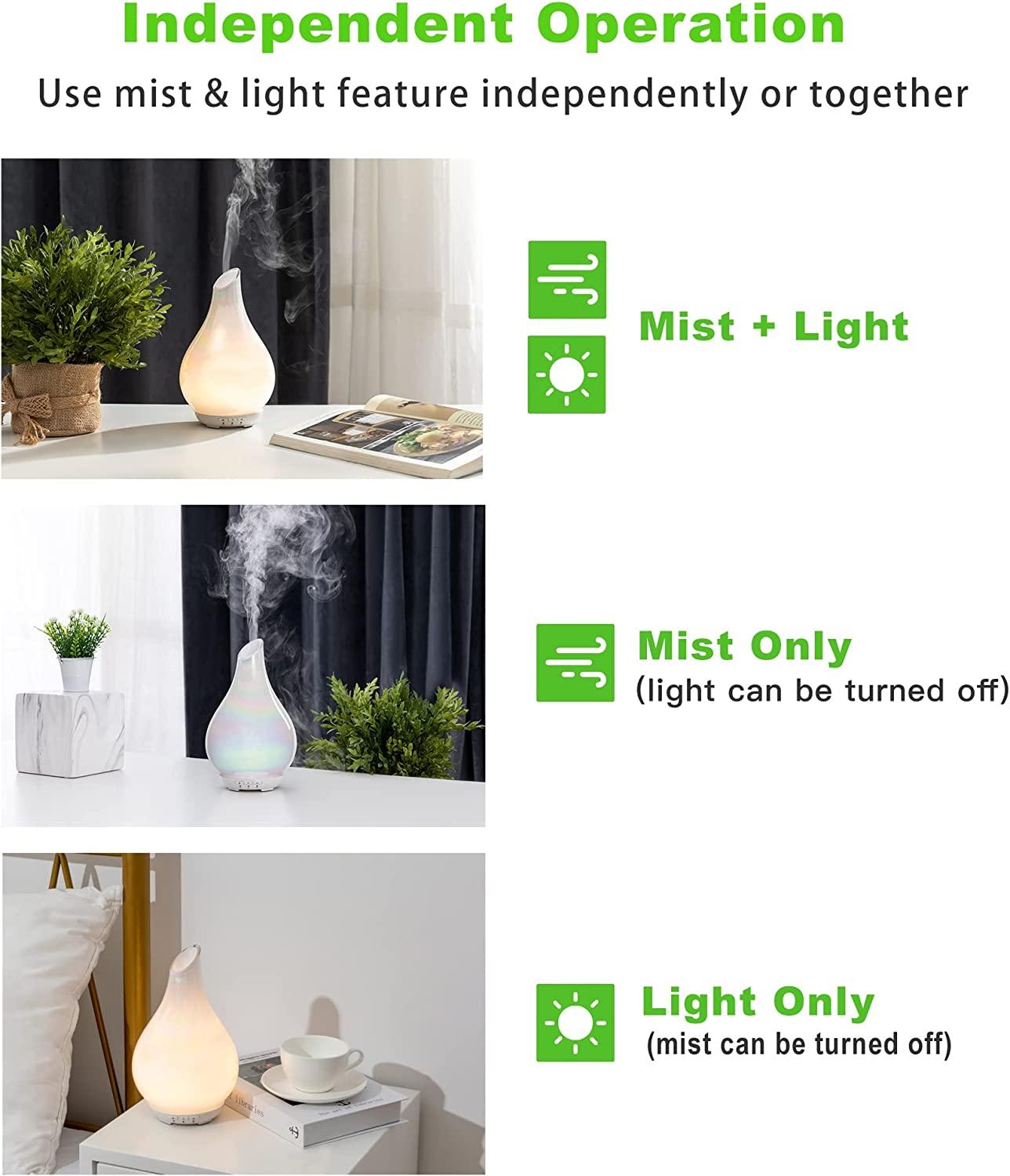 Essential Oil Diffuser, Glass Aroma Diffuser, Cool Mist Humidifier