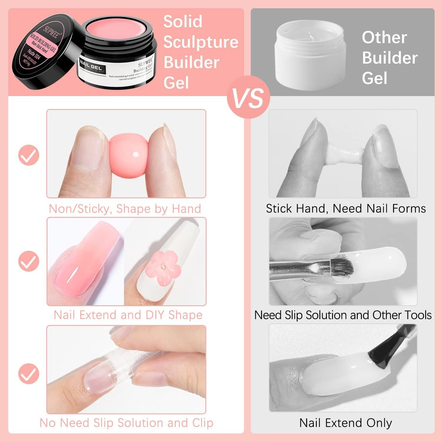 Clear Rose Pink Extension Nail Gel, 15ml Jelly Hard Gel Quick Building  Prolong Nail Art French Manicure Decoration Tools | SHEIN