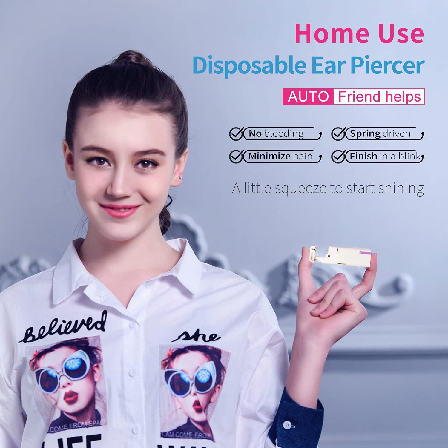 Firstomato 2PCS Disposable Ear Piercing Kit Ear Piercing Gun Self Use