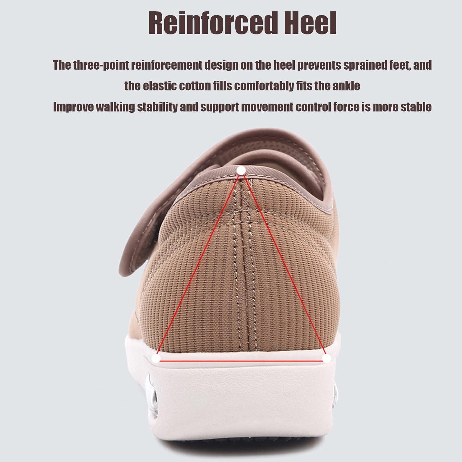 Diabetic Shoes for Women Extra Wide Width Edema Shoes for Swollen Feet  women Wide Shoes for Elderly Walking Shoe with Adjustable Closure Velcro  Orthoshoes Diabetic Non-Slip ( Color : Brown Size 
