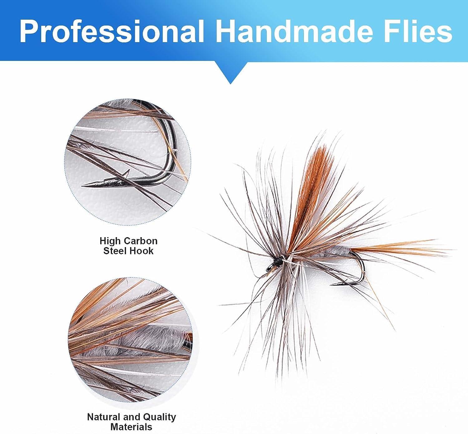 Ansnbo 36PCS Fly Fishing Flies Kit, Hand Tied Trout Bass Fly Assortment  with Fly Box, Dry Wet Nymph Flies Streamers Fly Fishing Gear Gift