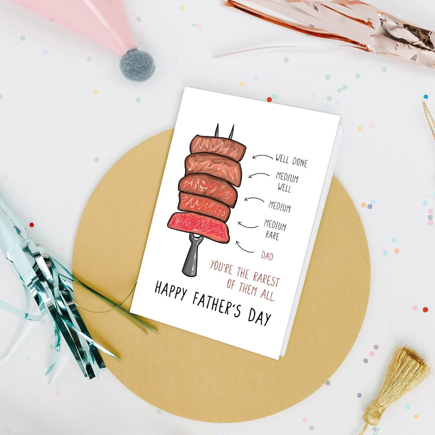 rare steak fathers day card Dad You're So Rare Steak Pun Father's Day Card — Hello World Modern  Mercantile