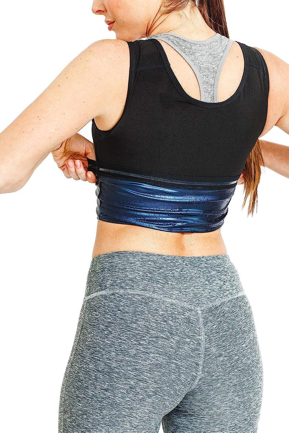 Sweat Shaper Women's Premium Workout Tank Top Slimming Polymer Sauna Vest  Large-X-Large Black