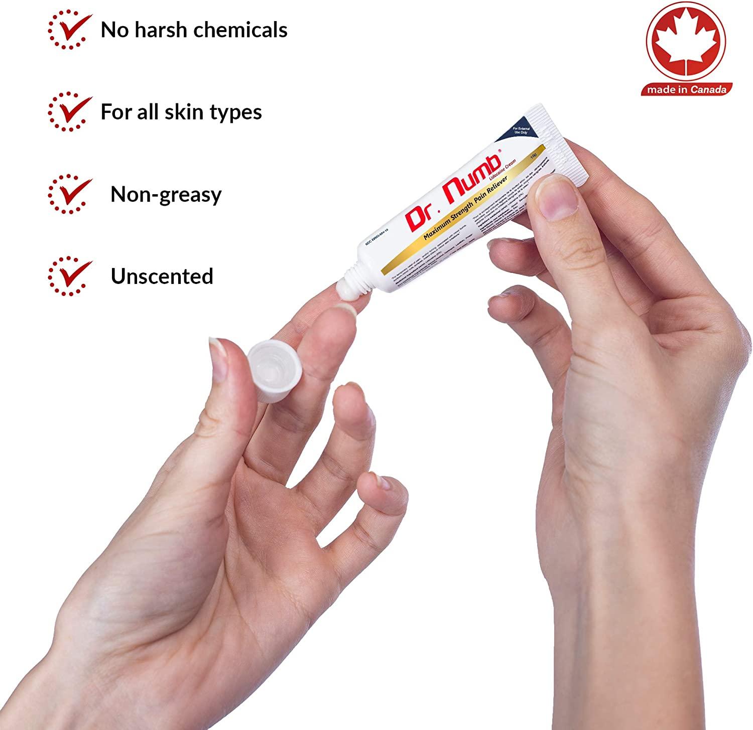 Dr. Numb 5% Lidocaine Numbing Cream 10g - Maximum Strength Pain Relief ...