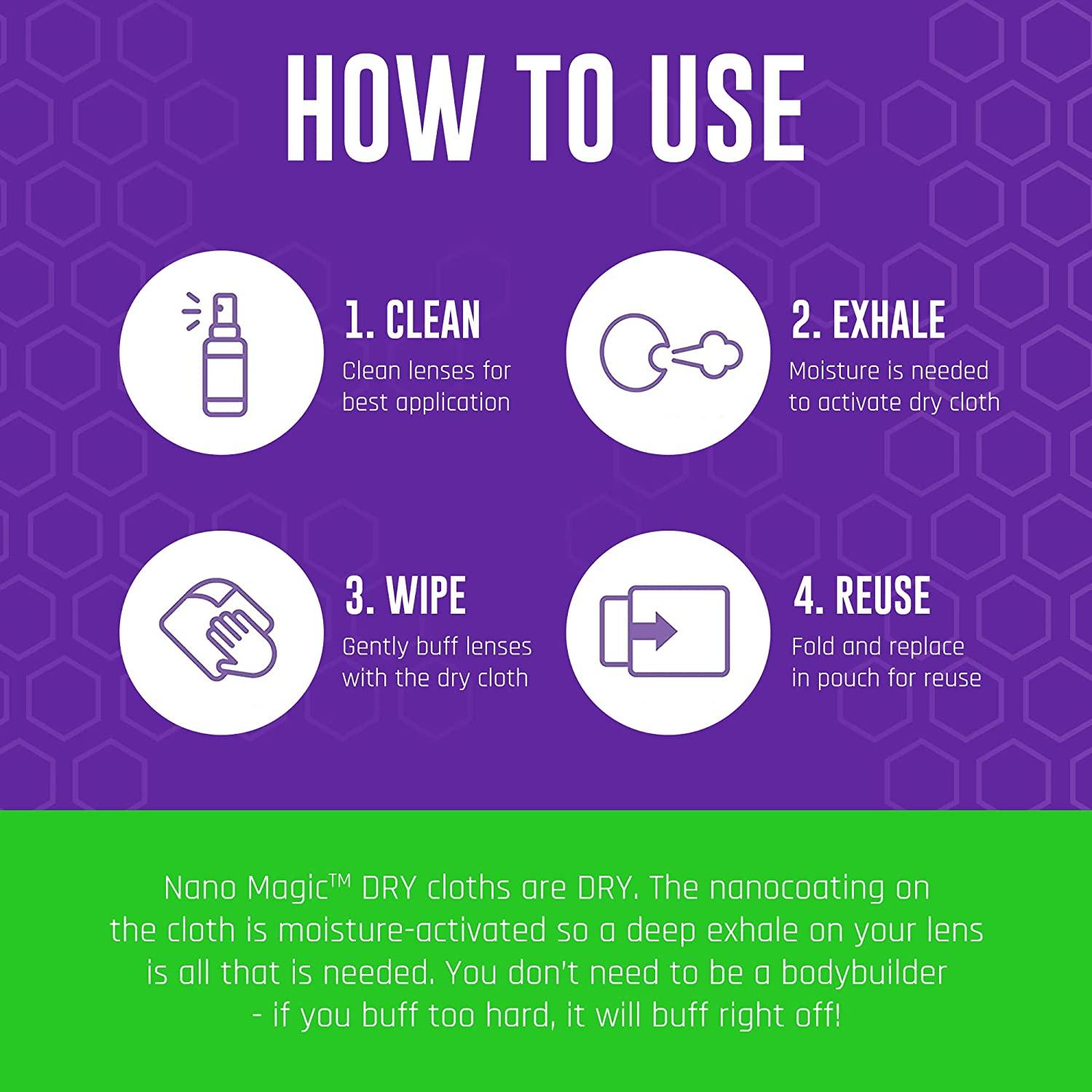 Nano Magic Anti Fog Sport Spray 1 oz Travel Kit, Eyeglasses, Sunglasses