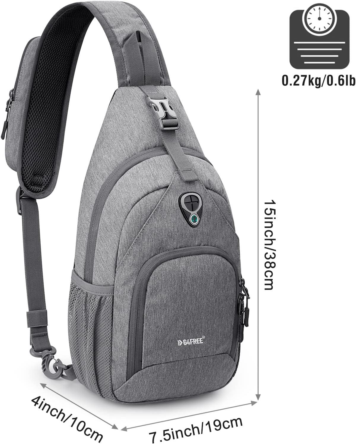 G4Free RFID Sling Bag Crossbody Sling Backpack Small Chest Shoulder Backpack Men Women Hiking Outdoor Gray | Buy Now with Express International Delivery | GoSupps.com G4Free RFID Sling Bag Crossbody Sling Backpack Small Chest Shoulder Backpack Men Women Hiking Outdoor Gray | Buy Now with Express International Delivery | GoSupps.com