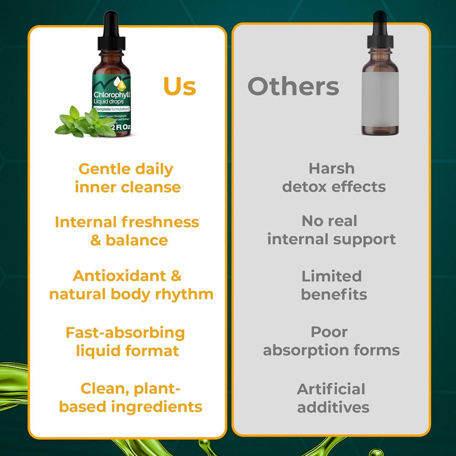 Liquid Chlorophyll Drops 60 ml 100mg per Serving Formulate Zinc Glutathione  Mint Extract 2 fl oz Vegan & Sugar-Free | Buy Now with Express  International Delivery