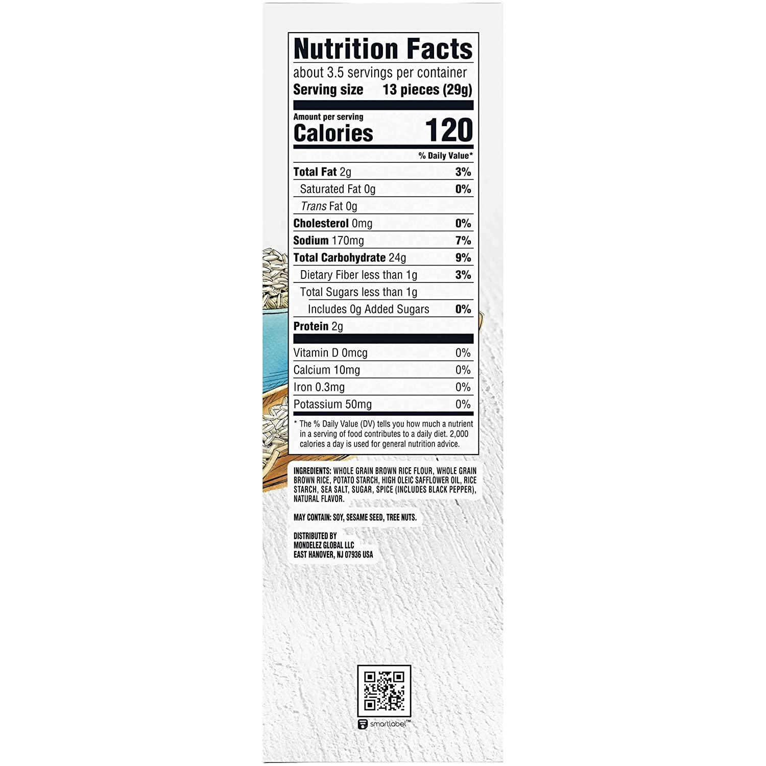 Good Thins Sea Salt Corn & Rice Snacks Nutrition Facts - Eat This Much