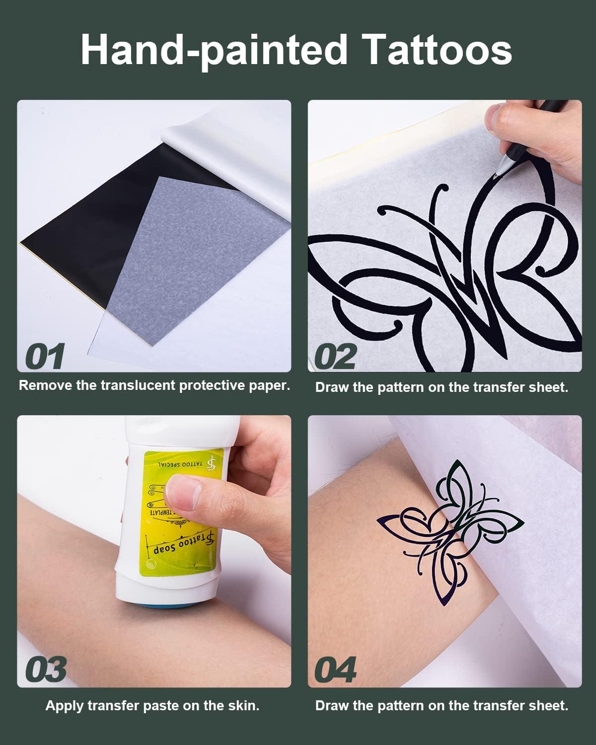 Tattoo Transfer Paper Stencil Paper for Tattooing A4 Tattoo Stencil Paper  with 4 Layers for Tattoo Supplies Compatible with phomemo Thermal Portable  Ptinter A4 Size 100 Sheets