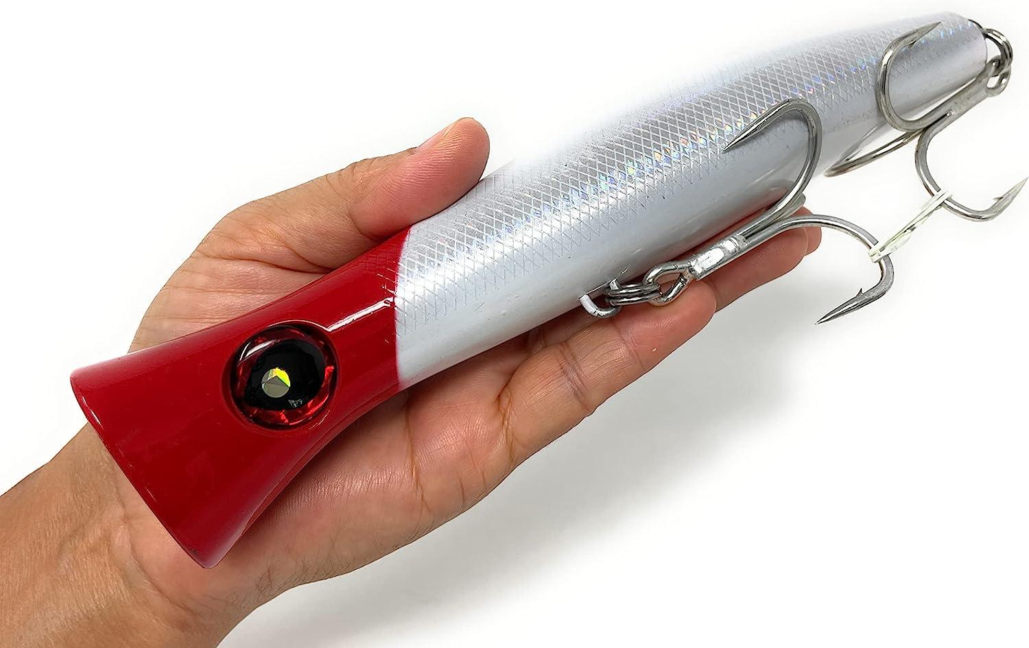 Capt Jay Fishing Red Head 200mm Saltwater Popper Lure for Surf Fishing Topwater Floating Poppers