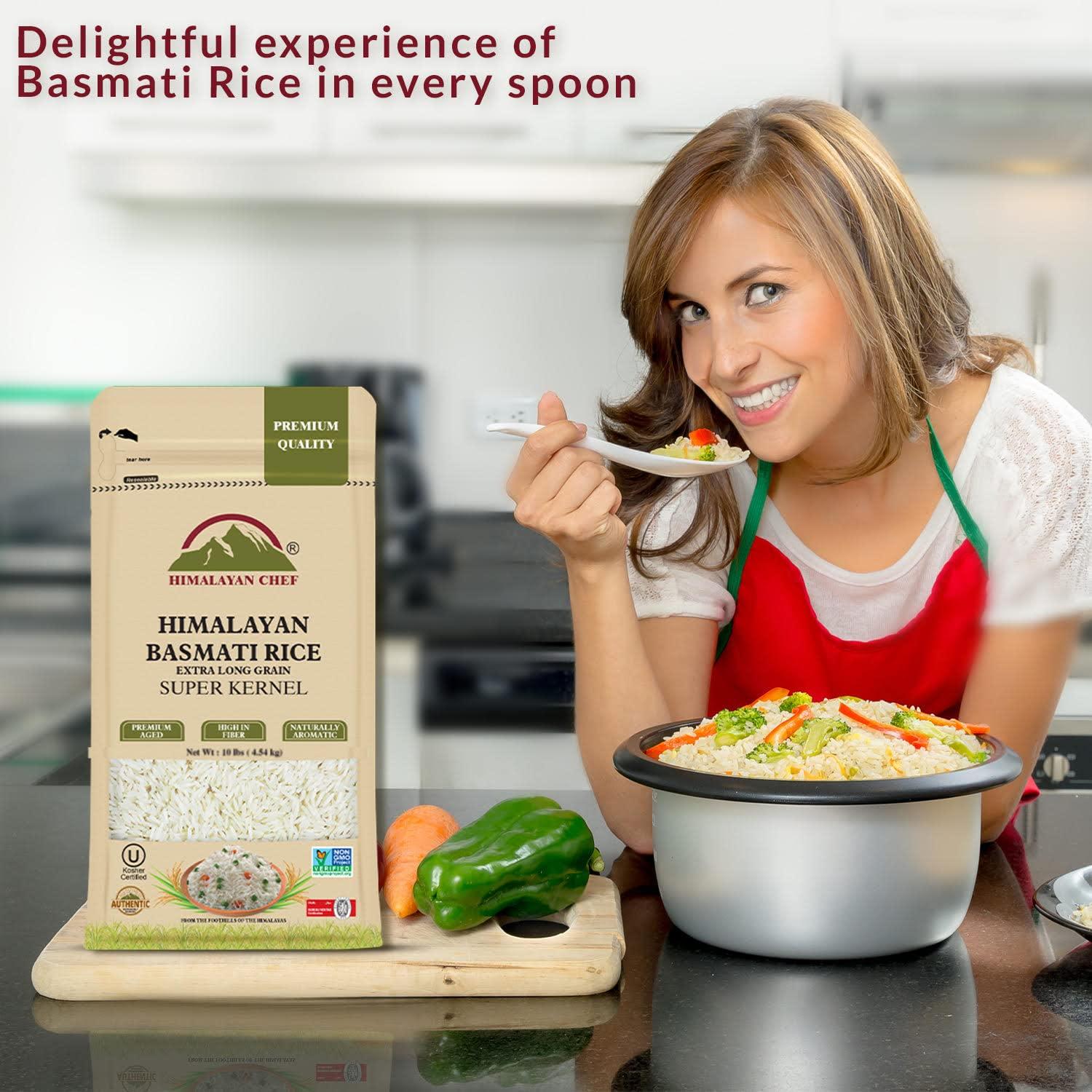 Himalayan Chef Basmati Rice 10 lbs. Natural Extra Long Grain Super Kernal