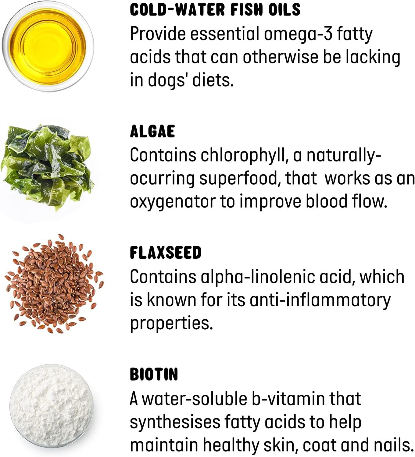 Omega 3 Fish Oil for Dogs Soft Chews Omega 3 for Dogs with Biotin