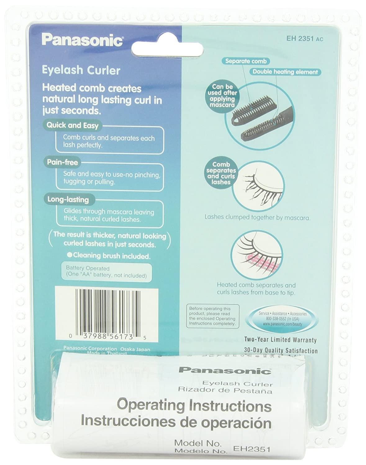 Panasonic Heated Eyelash Curler Comb With NonStick Silicone, Wand