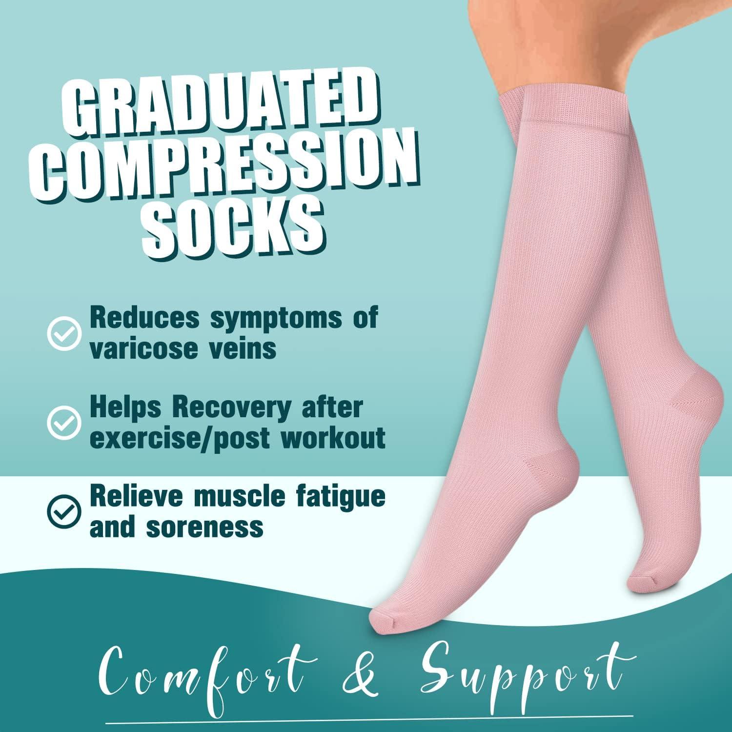 Laite Hebe 4 Pairs-Compression Socks for Women&Men Circulation-Best Support  for Nurses,Running,Athletic Assorted18 Large-X-Large