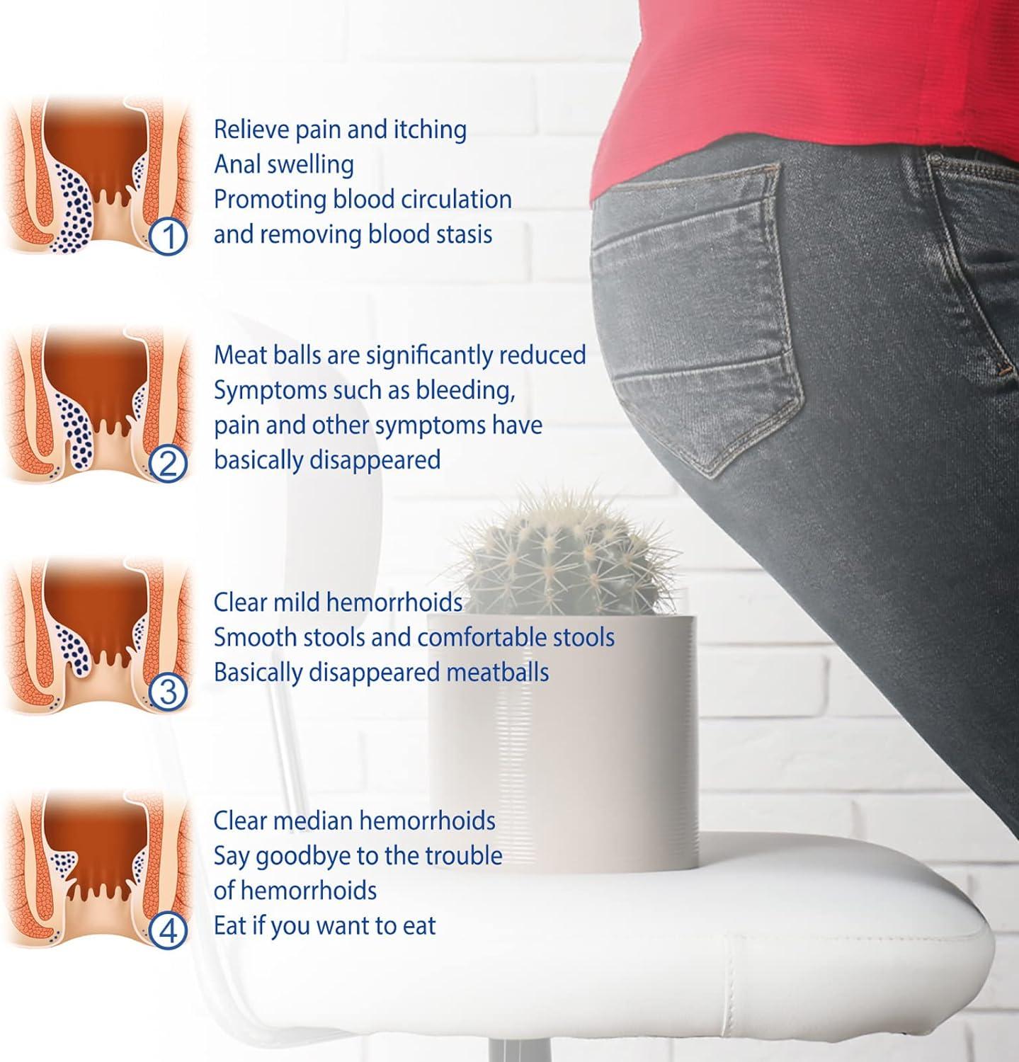 Brrnoo 3Pcs Hemorrhoid Relief Ointment Herbal Cream for Safe