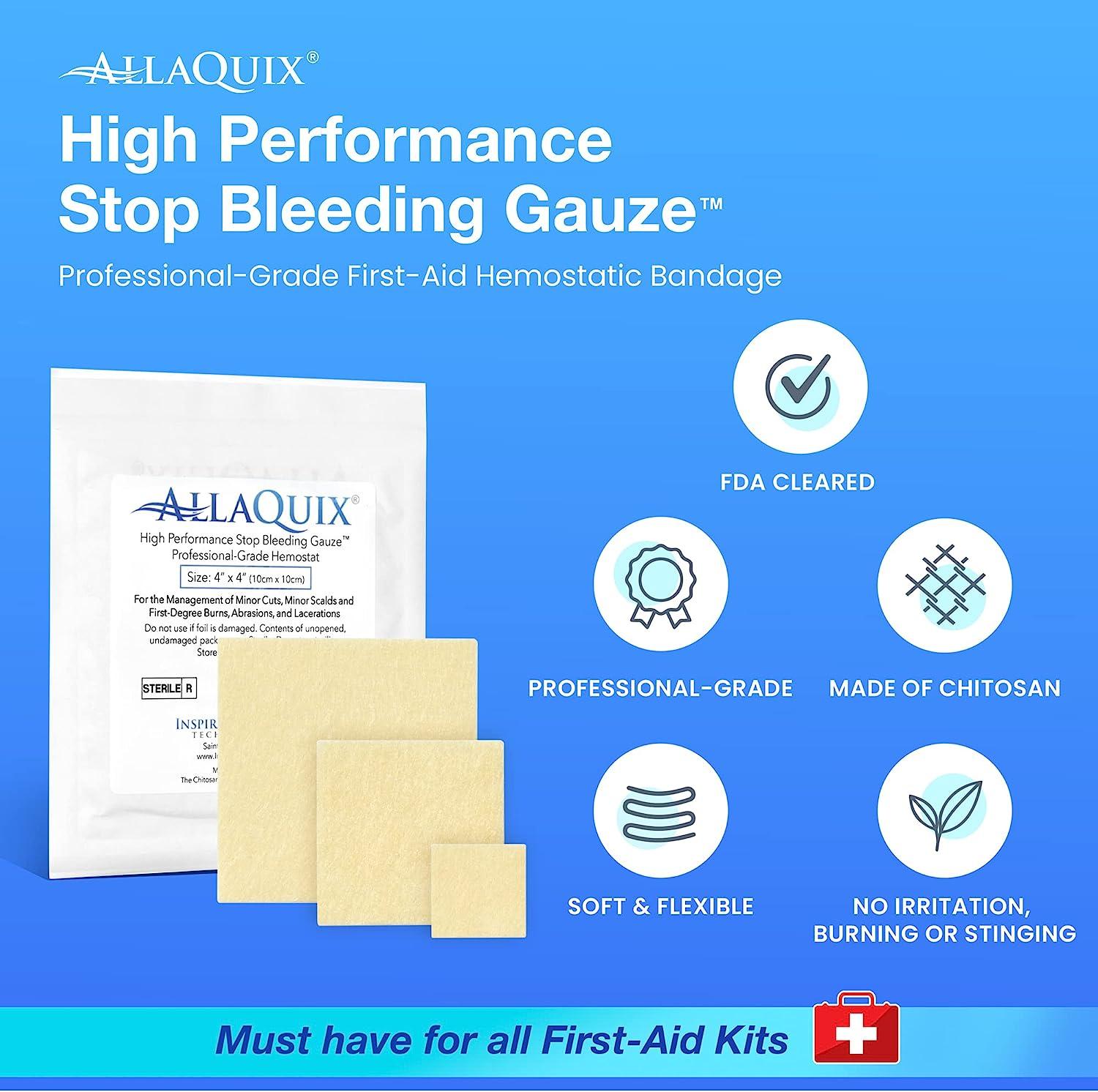AllaQuix High Performance Stop Bleeding Gauze Large (2"x2"Square