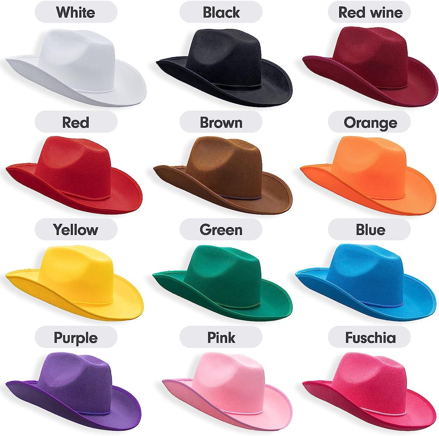 COLLECT PRESENT Plain Felt Cowboy & Cowgirl Hat for Men, Women