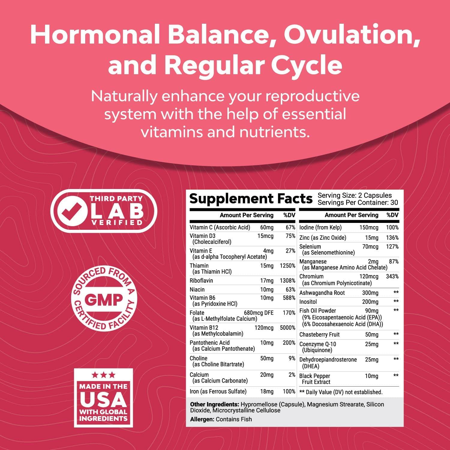 Prenatal Multivitamin Female Fertility Supplement Natural Fertility