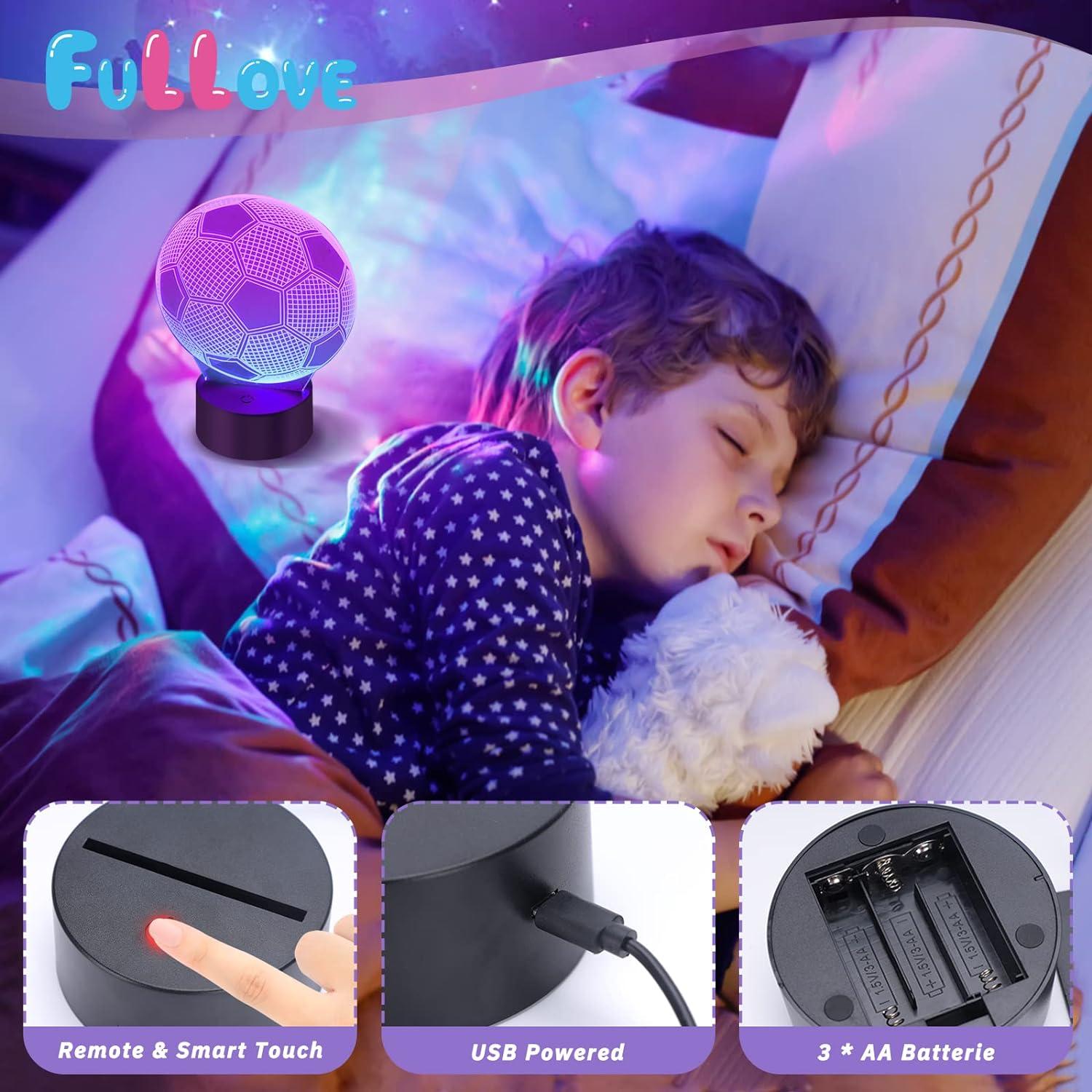 Fullove Football Lamp Best Gift for 5-10 Year Old Boys, Ideal