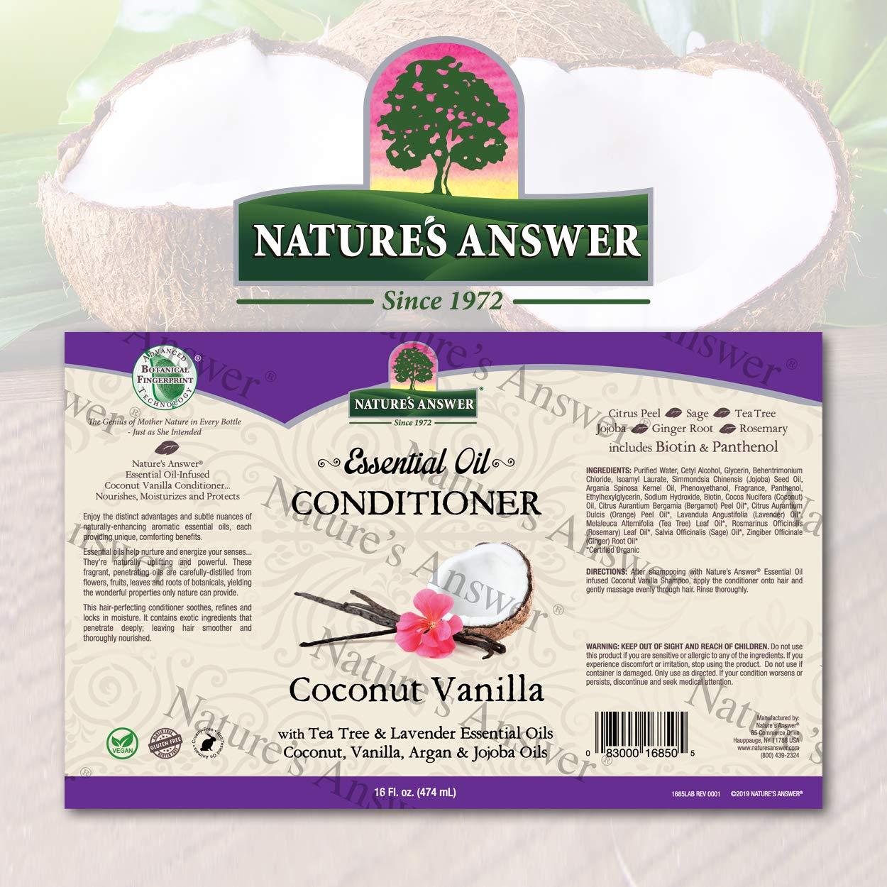 Nature's Answer Essential Oil Conditioner with Pump, Coconut Vanilla