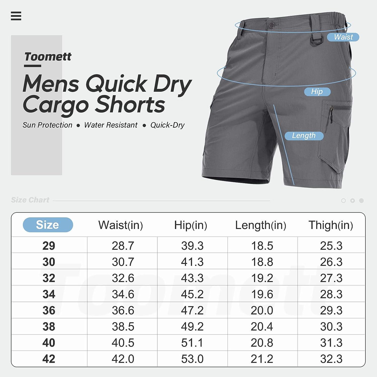 Men's Hiking Cargo Shorts Quick Dry Outdoor Travel Shorts for Men Fishing  Camping Casual with Multi Pocket 3 Grey 29