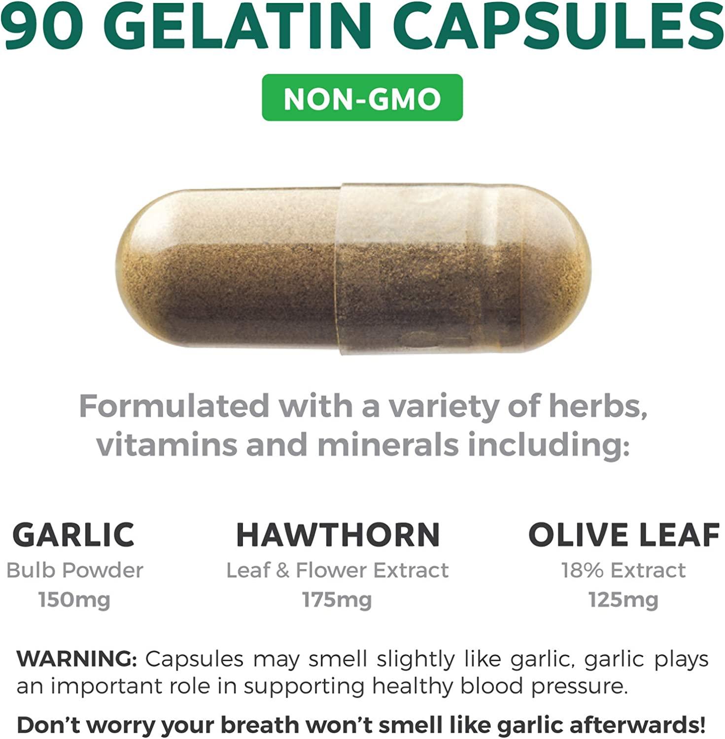 Premium NonGMO Blood Pressure Support Supplement High Dosage