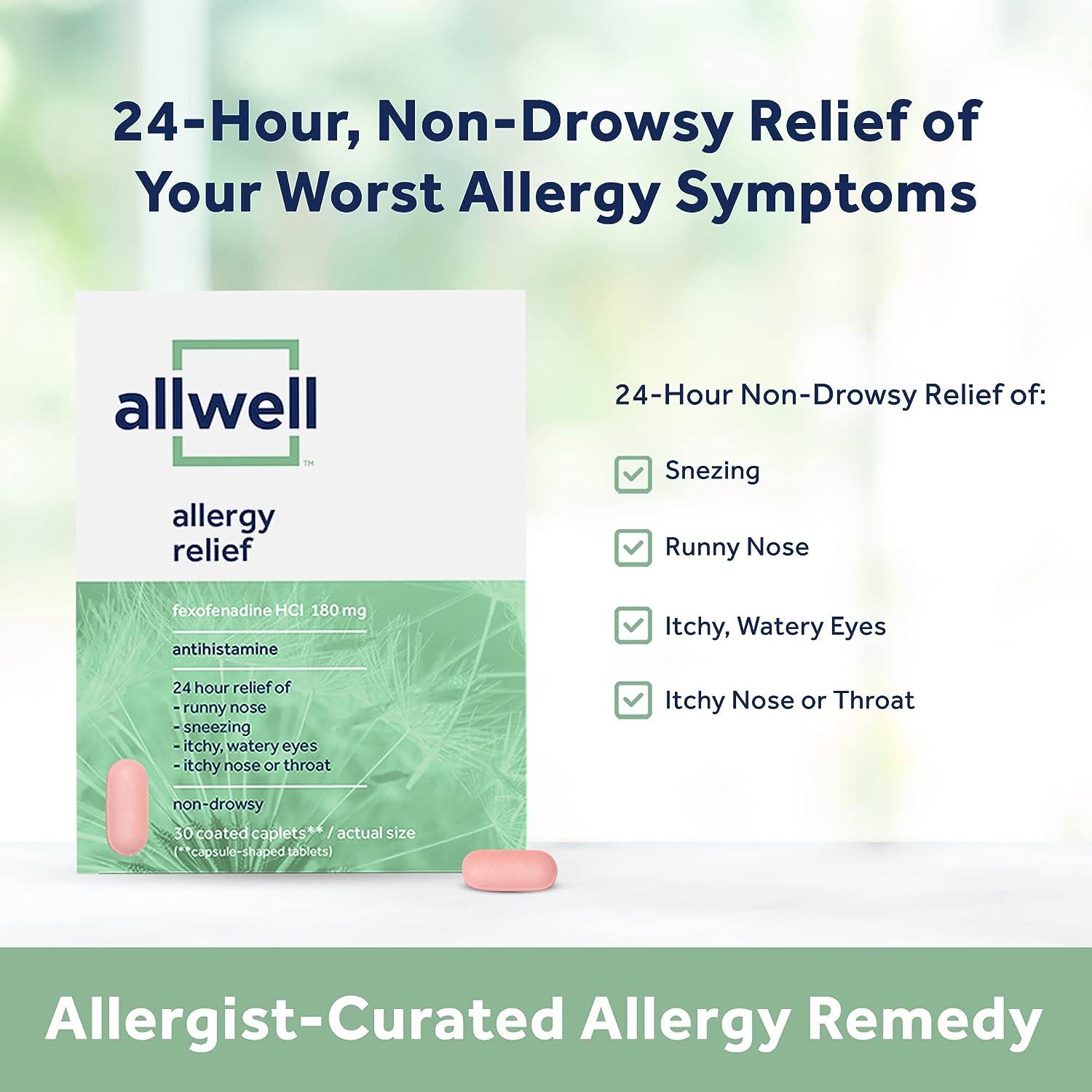 AllWELL Non Drowsy Allergy Relief 24Hour Medication 30 Caplets Buy
