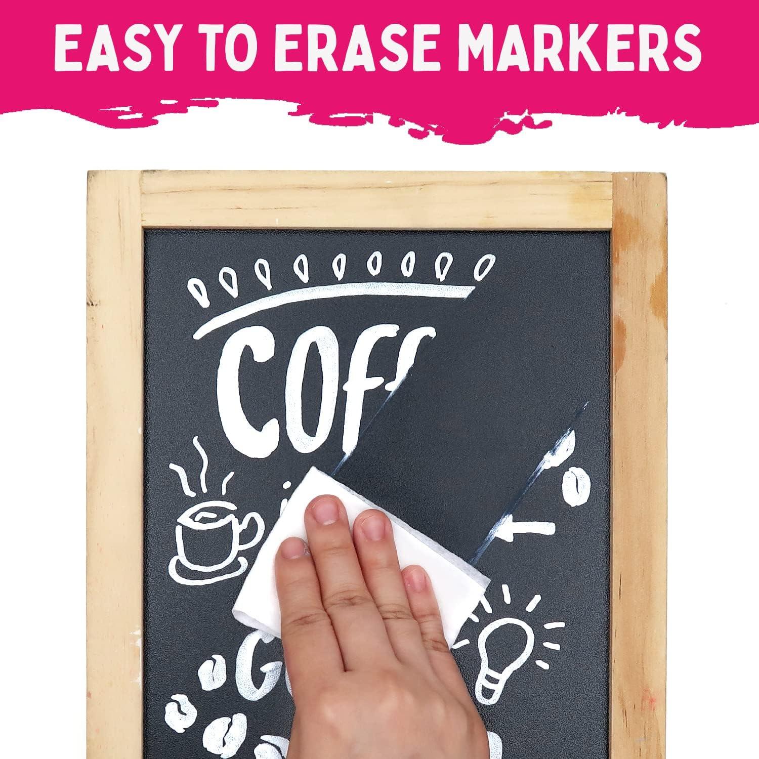White Chalk Markers Fine Tip (4 Pack 3mm) - Wet & Dry Erase Chalk