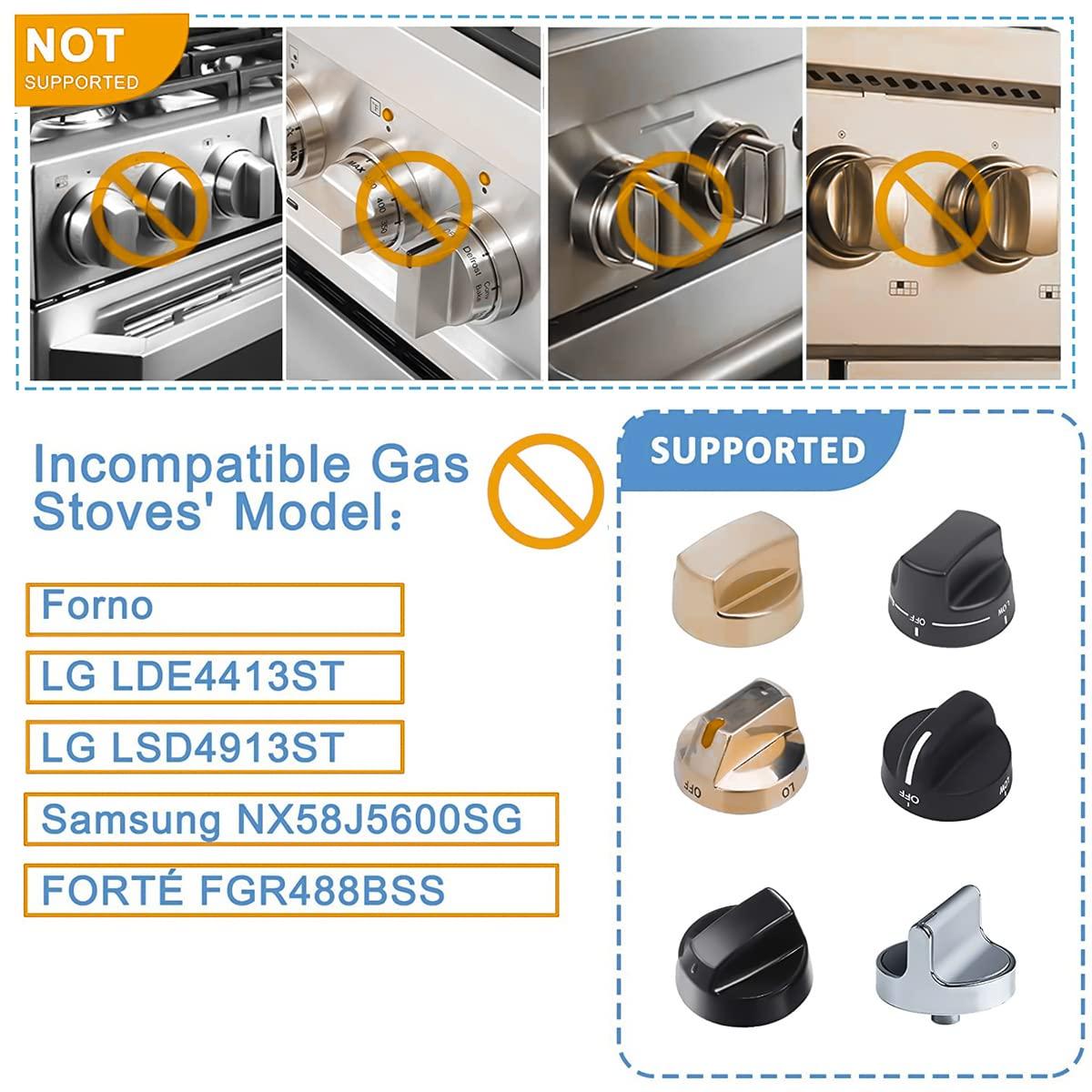 Stove Knob Covers Child Safety Pack of 6 DoubleKey Locks Gas Stove