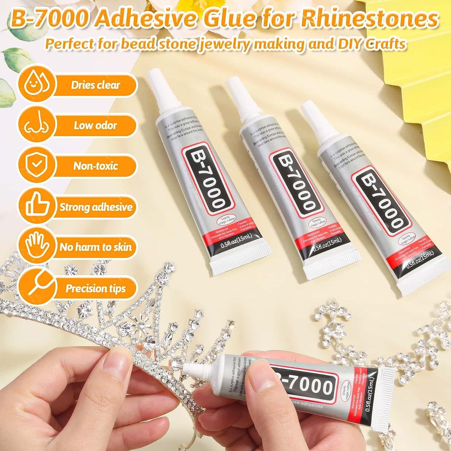 B7000 Rhinestones Clear Glue with Rhinestones for Crafts, 3600Pcs