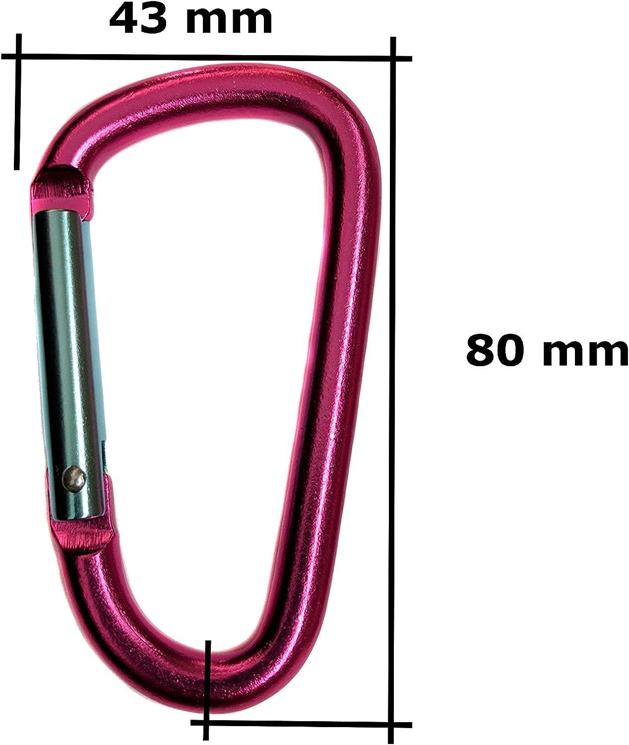 ABCOOL Small Keychain Clips Mini Carabiner - Micro Tiny Small Auto Locking D-Shape Spring Loaded Wire Gate