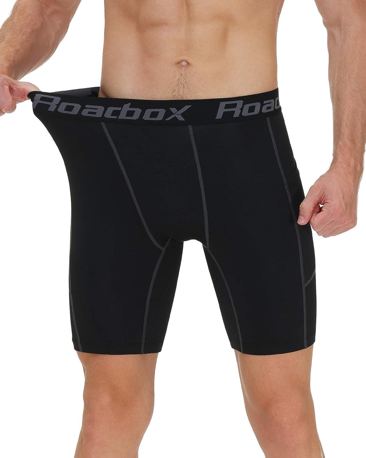 Roadbox Compression Shorts for Men, Athletic Running Spandex