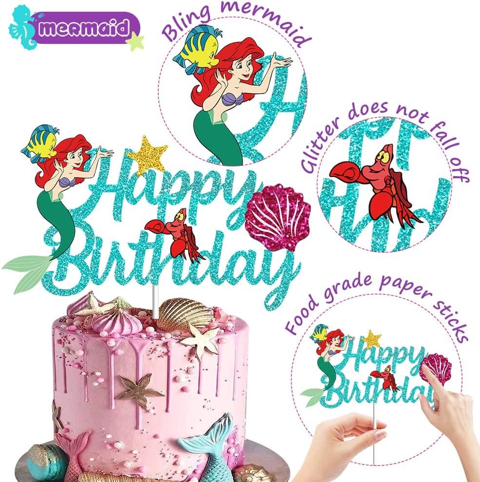 TanJJ GOGOPARTY Mermaid Cake Topper Ariel Little Mermaid Party Decorations