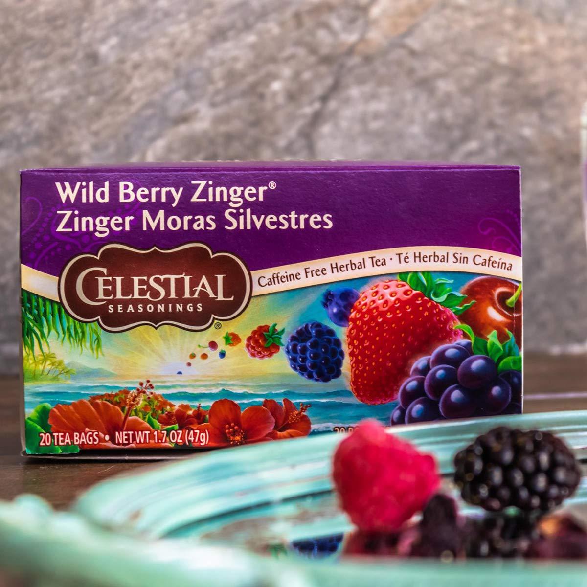 Celestial Seasonings Herbal Tea Caffeine Free Wild Berry Zinger 20 Tea