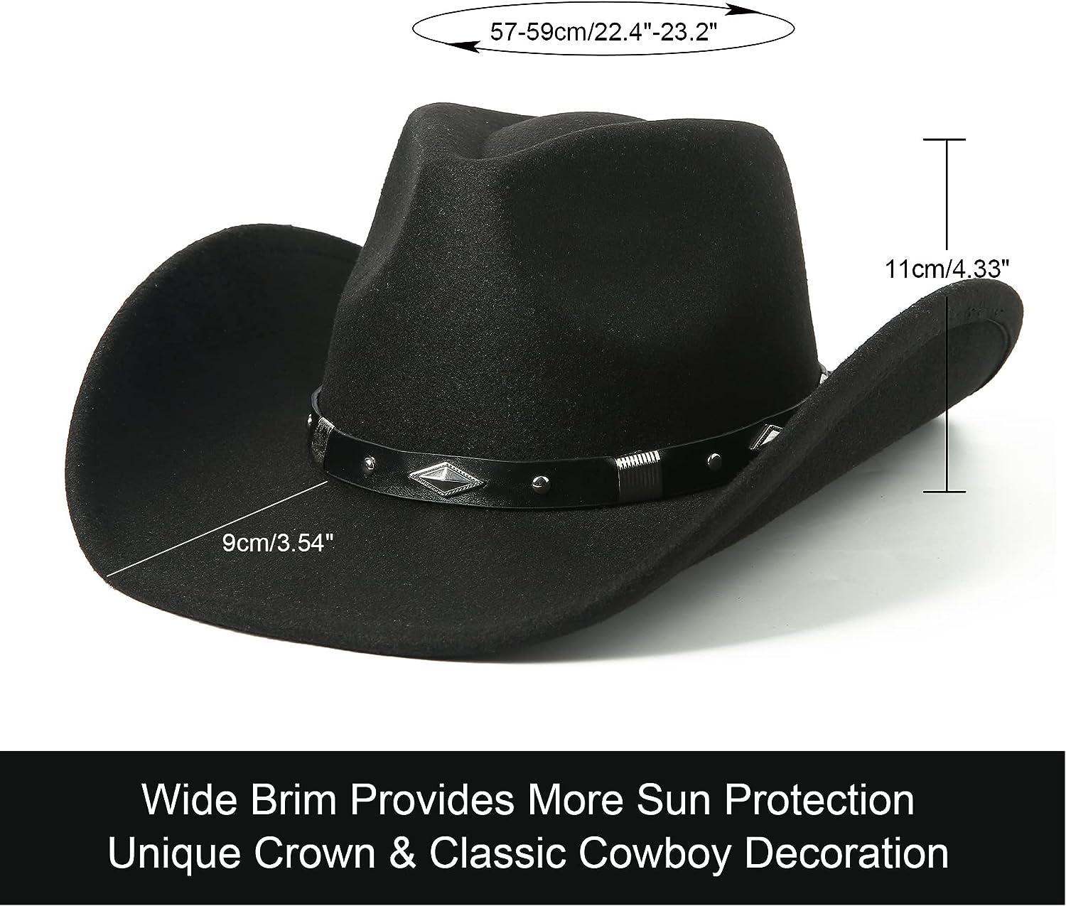 Lanzom Wide Brim Western Cowboy & Cowgirl Hat - Metro Boots