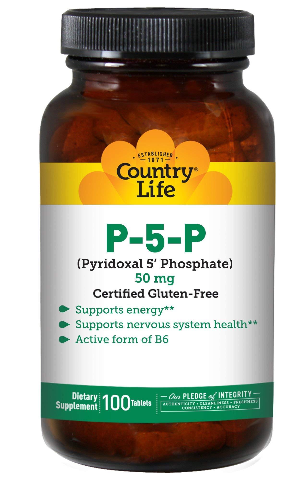 Country Life P5P 50mg Pyridoxal 5 Phosphate Supplement 100 Tablets